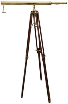 Nautical Home Decor Brass Telescope with Wooden Stand 1