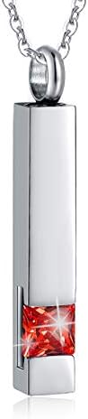 Vertical Bar Zircon Cremation Jewelry Urn Pendant for Ashes