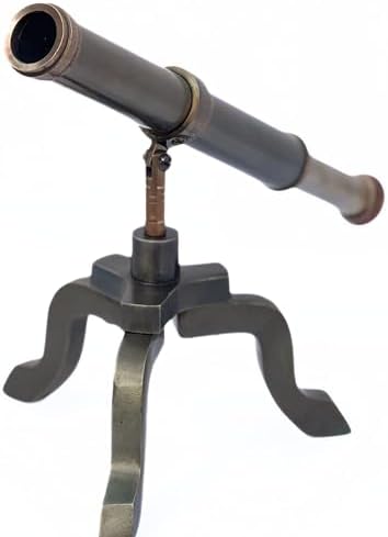 Vintage Pirate Brass Spyglass with Mahogany Tripod