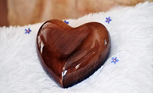 Heart-Shaped Wooden Urn for Ashes Handmade Keepsake Box