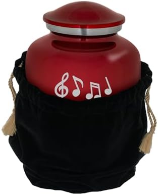 Homage Large Custom Engraved Music Themed Cremation Urn - Crimson