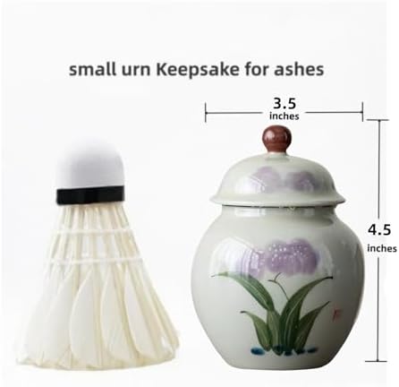 Iris Flower Small Urn for Ashes - 45 Inch Ceramic Keepsake