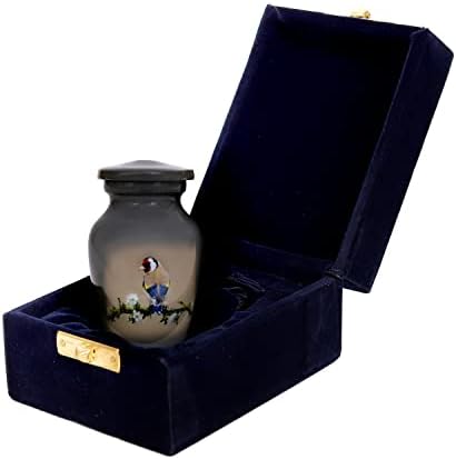 HLC Bird Small Keepsake Urn with Velvet Box Bag