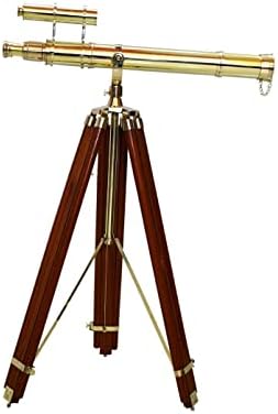 Royal Vintage Nautical Brass Telescope with Wooden Tripod Stand