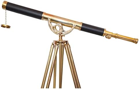 Maritime Antique Brass Telescope with Floor Stand