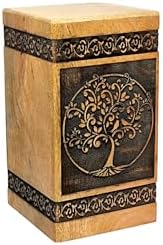 Handcrafted Wooden Cremation Urn with Celtic Cross Design