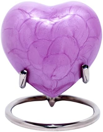 Royal Rapture Heart Urn for Ashes Cremation Memorial Keepsake with Stand Purple 3 Inch