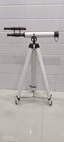 Nautical Brass Telescope with Wooden Tripod