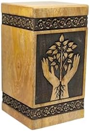 Handcrafted Wooden Cremation Urn with Celtic Cross Engraving
