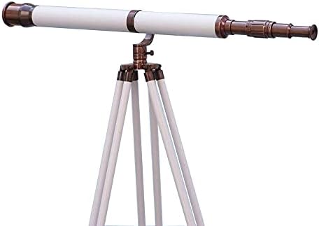 Antique Nautical Brass 39 Inch Floor Standing Telescope with Wooden Tripod Stand Gift Item 1