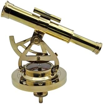 Nautical Brass Telescope Alidade Compass for Surveying and Navigation