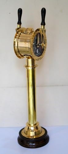 30 Inch Brass Ship Engine Telegraph with Wooden Base