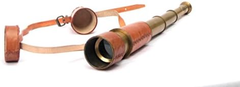 Vintage Spyglass Telescope with Leather Lens Cap