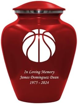 Basketball Cremation Urn for Basketball Lovers Customized Adult Funeral Urn Red Large