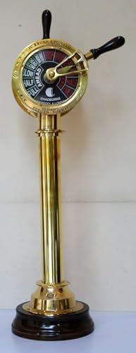 30 Inch Brass Ship Engine Telegraph with Wooden Base
