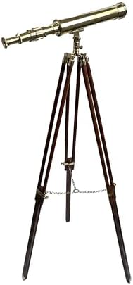 Heritage Lookout 18 Inch Brass Telescope with 10X Magnification and 37mm Lens