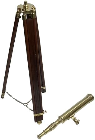 Heritage Lookout 18 Inch Brass Telescope with 10X Magnification and 37mm Lens