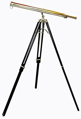 Nickel Finish Nautical Brass Floor Standing Telescope