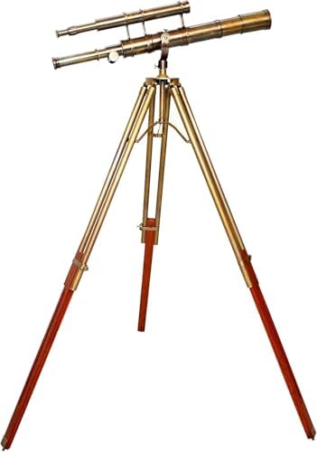 Nautical Sailor Brass Telescope Tripod Decor