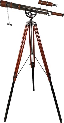 Antique Brass Telescope With Shiny Black Chrome Finish