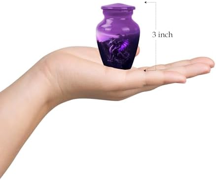 Purple Dragon Keepsake Urns Mini Urn for Human Ashes 3 Inch Size Set of 1
