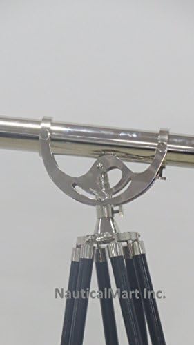 Nauticalmart Floor Standing Chrome Double Barrel Telescope 62 Inch