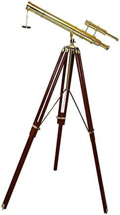 Royal Vintage Nautical Brass Telescope with Wooden Tripod Stand