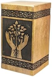 Handcrafted Wooden Cremation Urn with Celtic Cross Engraving