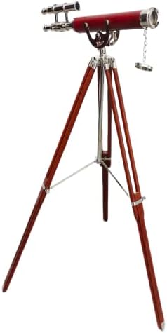 Vintage Brass Double Barrel Nautical Telescope Stand