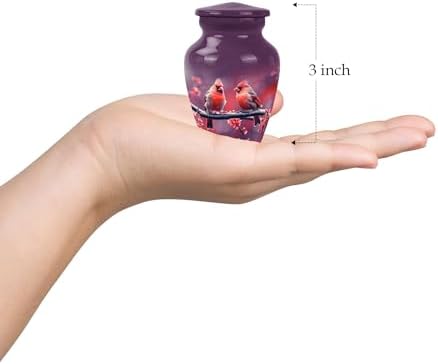 Cardinal Decorative Urns Set of 4 - Black Ash Urns for Cremation