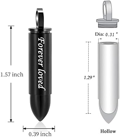 RIPFEVURN 3 Pack Bullet Urn Necklace for Ashes