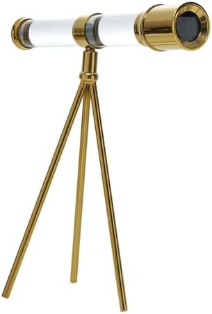 Glass Telescope with Metal Bracket Decorative Statue for Home Decor