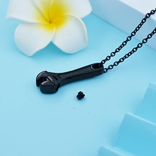 Stainless Steel Wrench Cremation Urn Pendant Necklace