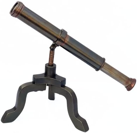 Vintage Pirate Brass Spyglass with Mahogany Tripod