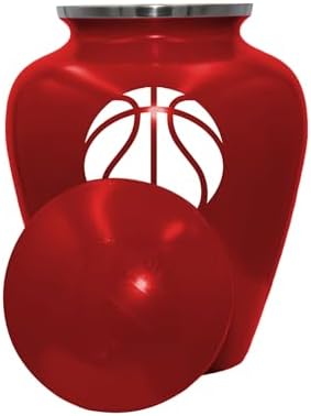 Basketball Cremation Urn for Basketball Lovers Customized Adult Funeral Urn Red Large