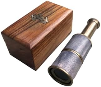 Vintage Brass Telescope with Wooden Box 1