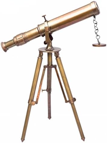 Vintage Brass Table Telescope with Tripod - Functional Maritime Instrument