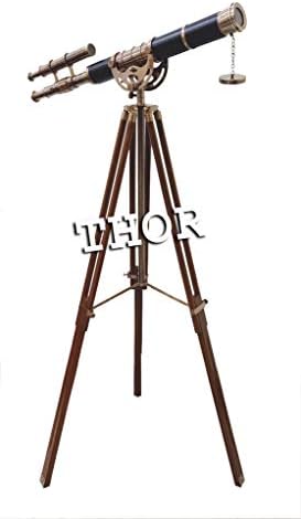 Vintage Look Antique Telescope with Tripod Set of 2