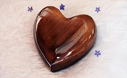 Heart-Shaped Wooden Urn for Ashes Handmade Keepsake Box