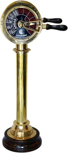 30 Inch Brass Ship Engine Telegraph with Wooden Base