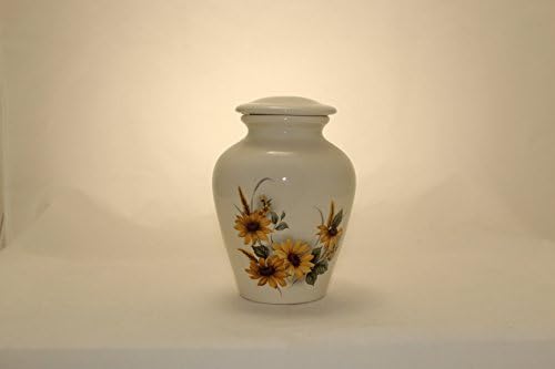 Sunflower Urn - Cremation Urn or Keepsake for Ashes - Handmade Ceramic