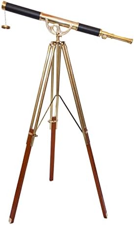 Maritime Antique Brass Telescope with Floor Stand