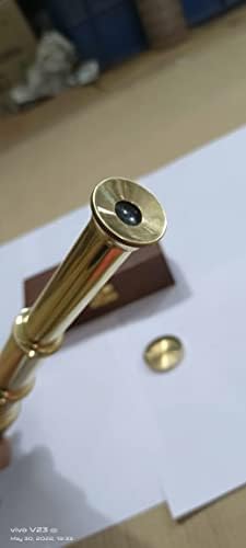 Vintage Brass Decorative Telescope with Wooden Box