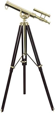 Vintage Double Barrel Brass Telescope Nautical Floor Standing Decor