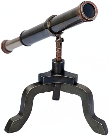 Vintage Pirate Brass Spyglass with Mahogany Tripod