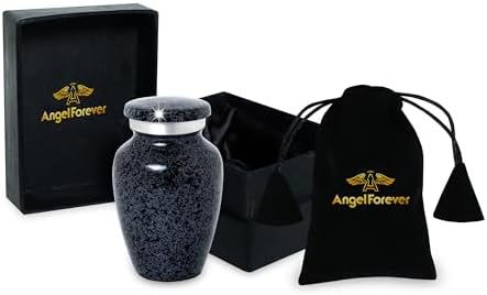 Marble Finish Cremation Urn Small Keepsake for Human or Pet Ashes Gray