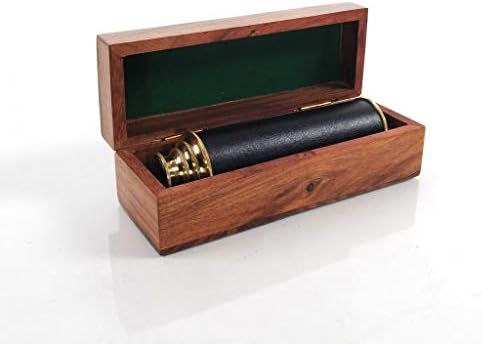HomeRoots 15 X 15 X 15 Handheld Telescope in Wood Box