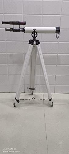 Nautical Brass Telescope with Wooden Tripod