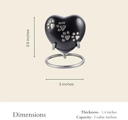 Pet Urn Heart - Small Cremation Urn for Ashes Decorative Urns for Keepsakes