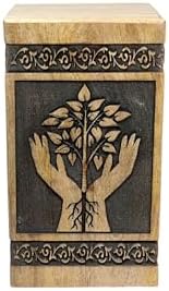 Handcrafted Wooden Cremation Urn with Celtic Cross Engraving